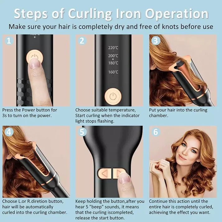 Professional Air Spin N Curl Ceramic Rotating Hair Curler 1" Curling Iron NEW