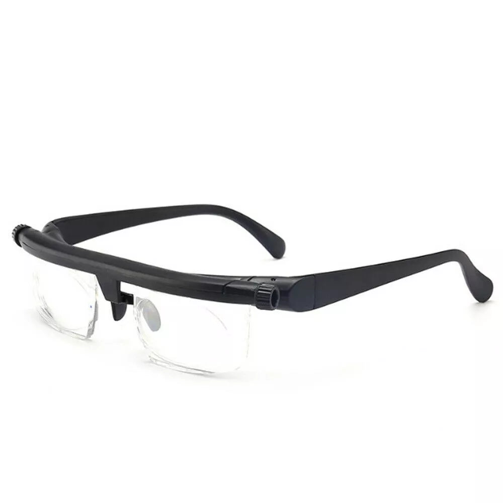 Dial Adjustable Glasses Variable Focus Reading Distance Vision Eyeglasses