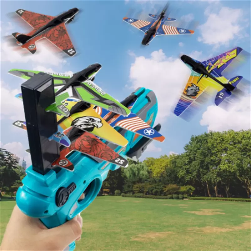 Airplane Launcher Airplane Toys For Kids Toy Plane Catapult Gun Shooting Outdoor