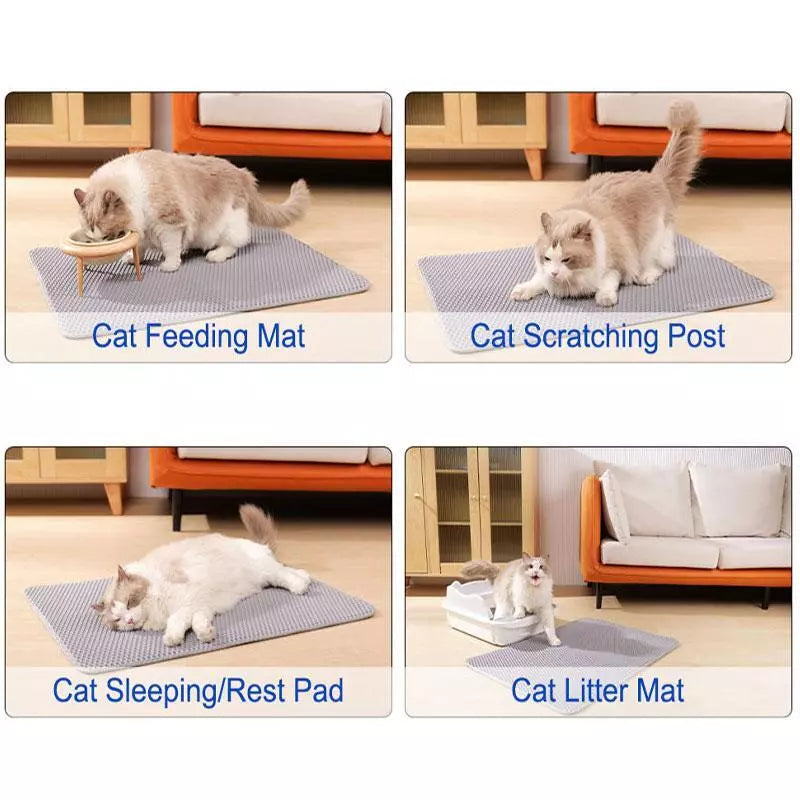 Pet Cat Litter Mat Waterproof Double Layer Litter Trapping Pet Litter Box Mat