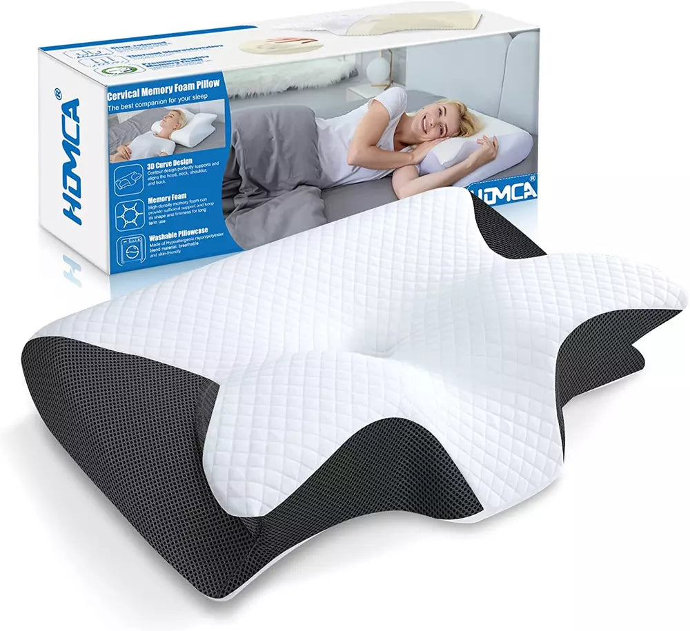 Memory Foam Cervical Pillow 2 In 1 Ergonomic Contour Orthopedic Pillow Neck Pain