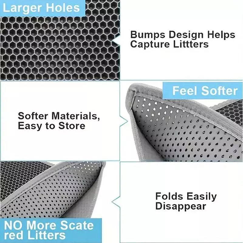 Pet Cat Litter Mat Waterproof Double Layer Litter Trapping Pet Litter Box Mat