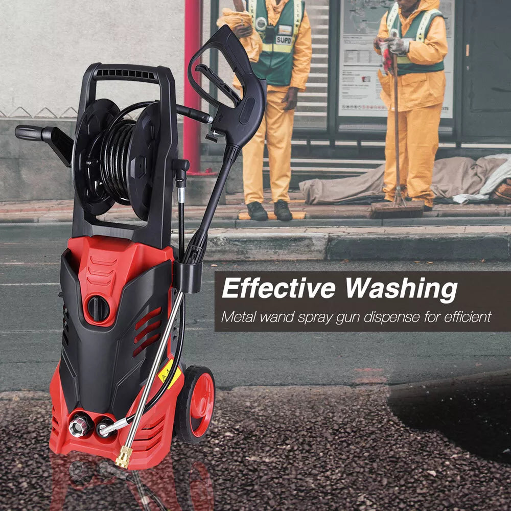 Electric High Pressure Washer Garage Patio Floor Silt Water Jet Cleaner 3000PSI