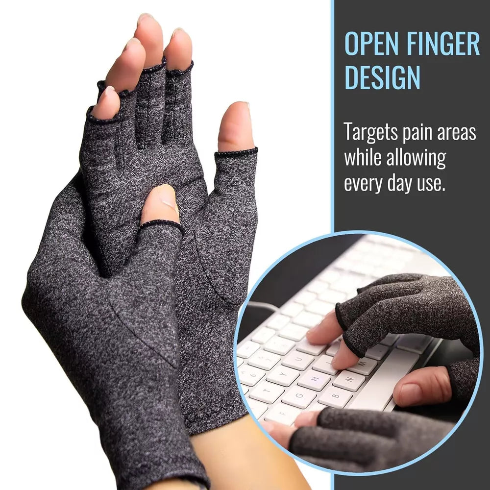 Copper Compression Gloves Arthritis Carpal Tunnel Warm Hand Support Pain Relief