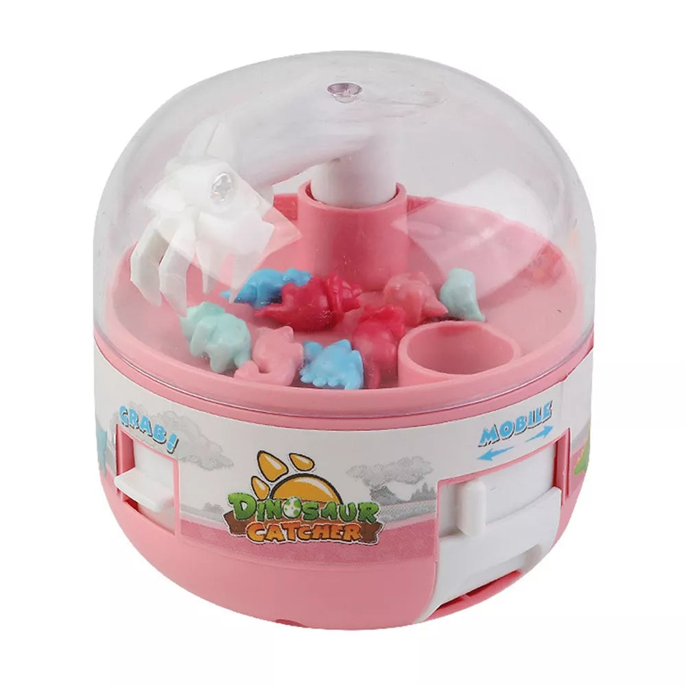 Mini Claw Machine for Kids Toy Grabber with 8 Tiny Dinosaur Prizes Capsule Gift