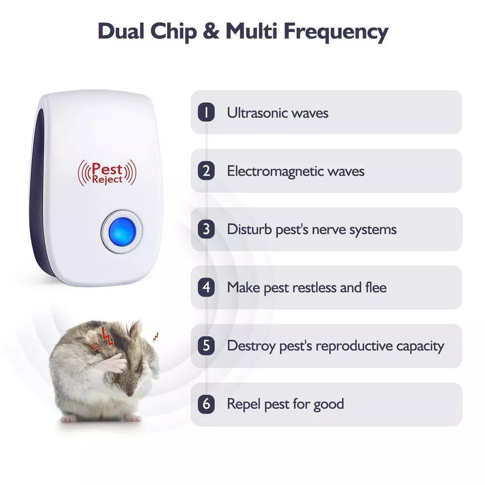 Ultrasonic Pest Repeller Control Electronic Repellent Mice Rat Reject USA STOCK