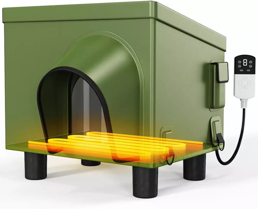 Heated Cat House for outside - Winter Waterproof Insulated Warm Feral Shelters