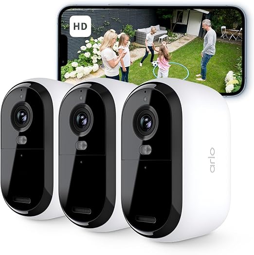 Arlo Essential 2K (2nd Generation) Security Camera – White (3 Pack)