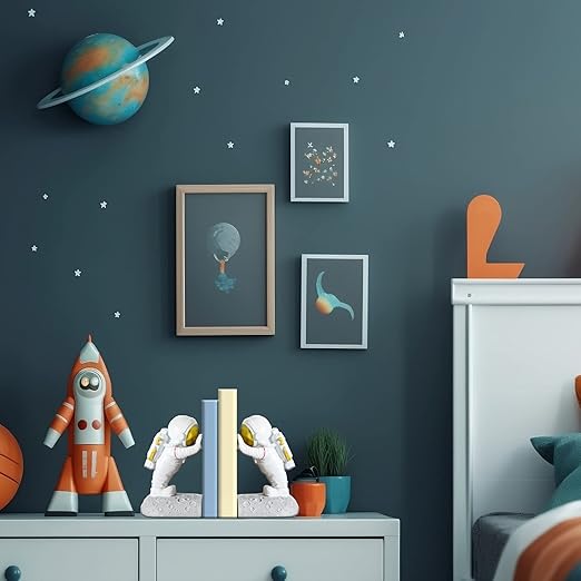 Kakizzy Astronaut Bookends for Kids, Space Bookends Astronaut Decor Decorativ...