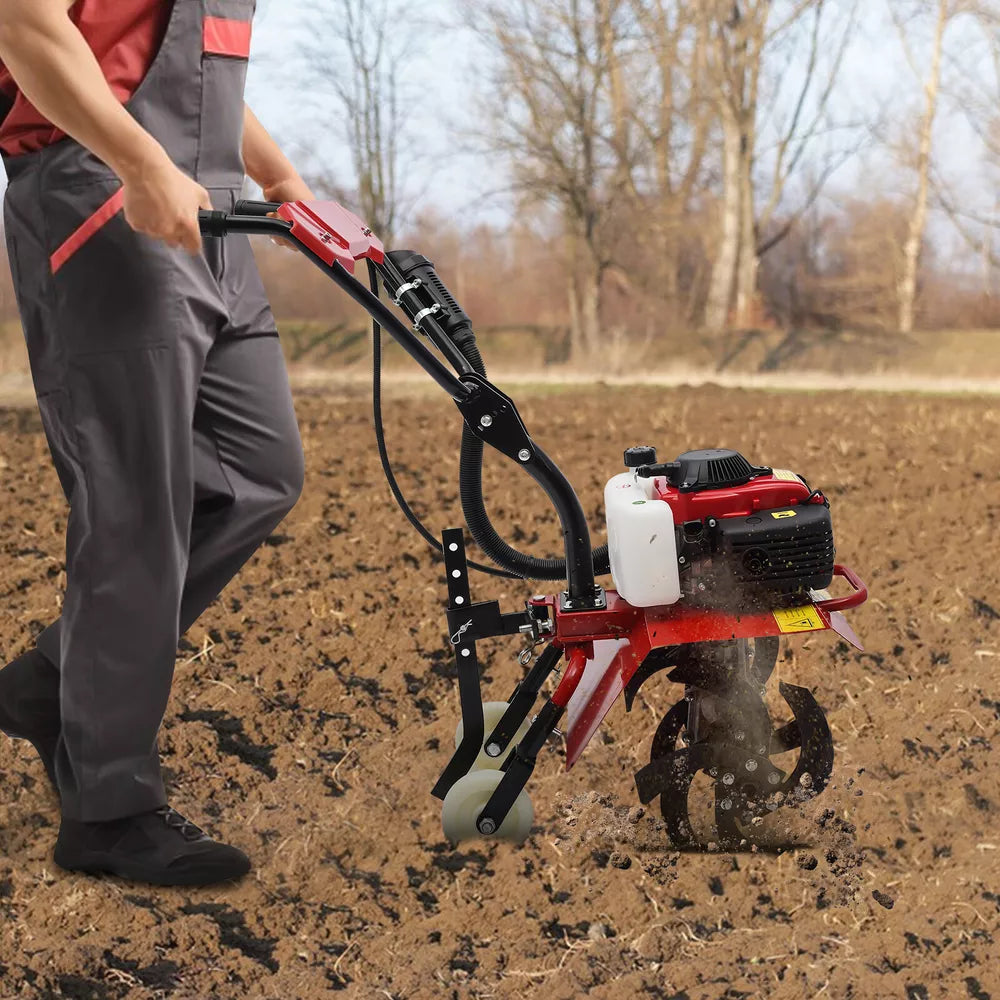 63cc 4-Stroke Gas Power Mini Tiller Cultivator Clearance