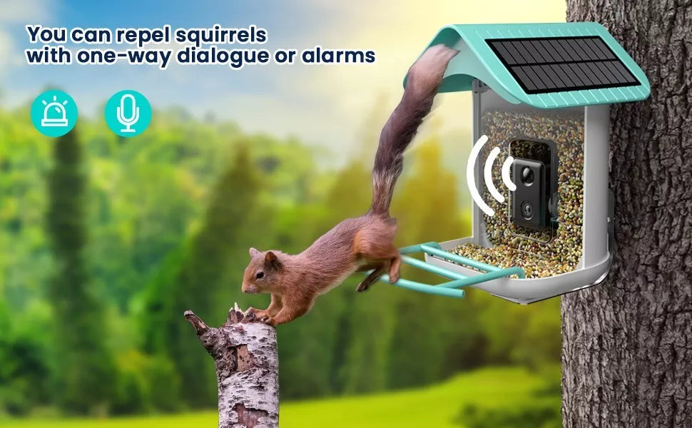 NIVIOP 1080P HD Video Bird House Smart Bird Feeder with Camera & 2 Solar Panels