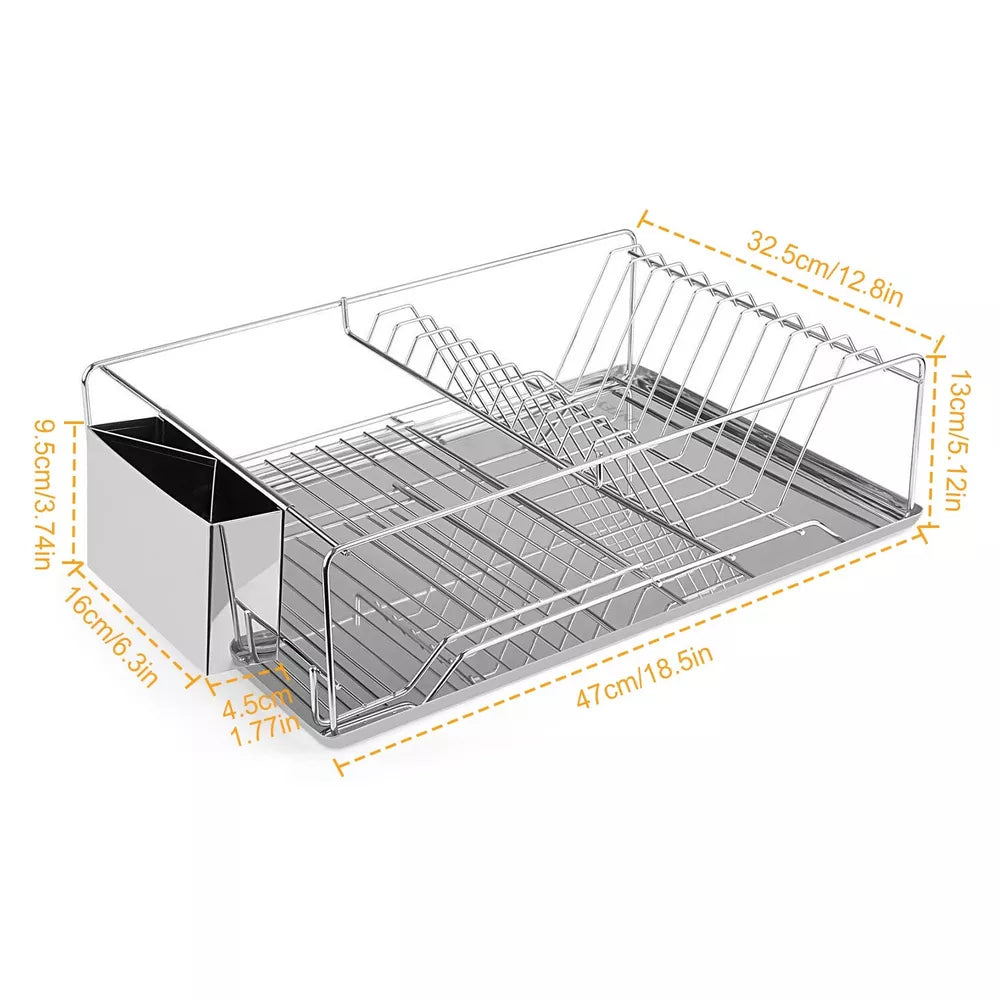 Stainless Steel Dish Drying Rack – Durable, Rust-Resistant & Spacious