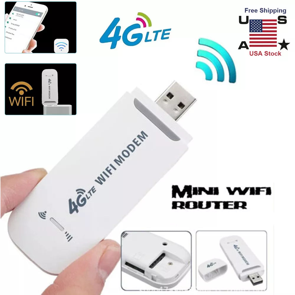 4G LTE Wireless Router Unlocked USB Dongle Modem Mobile Broadband WIFI SIM Card