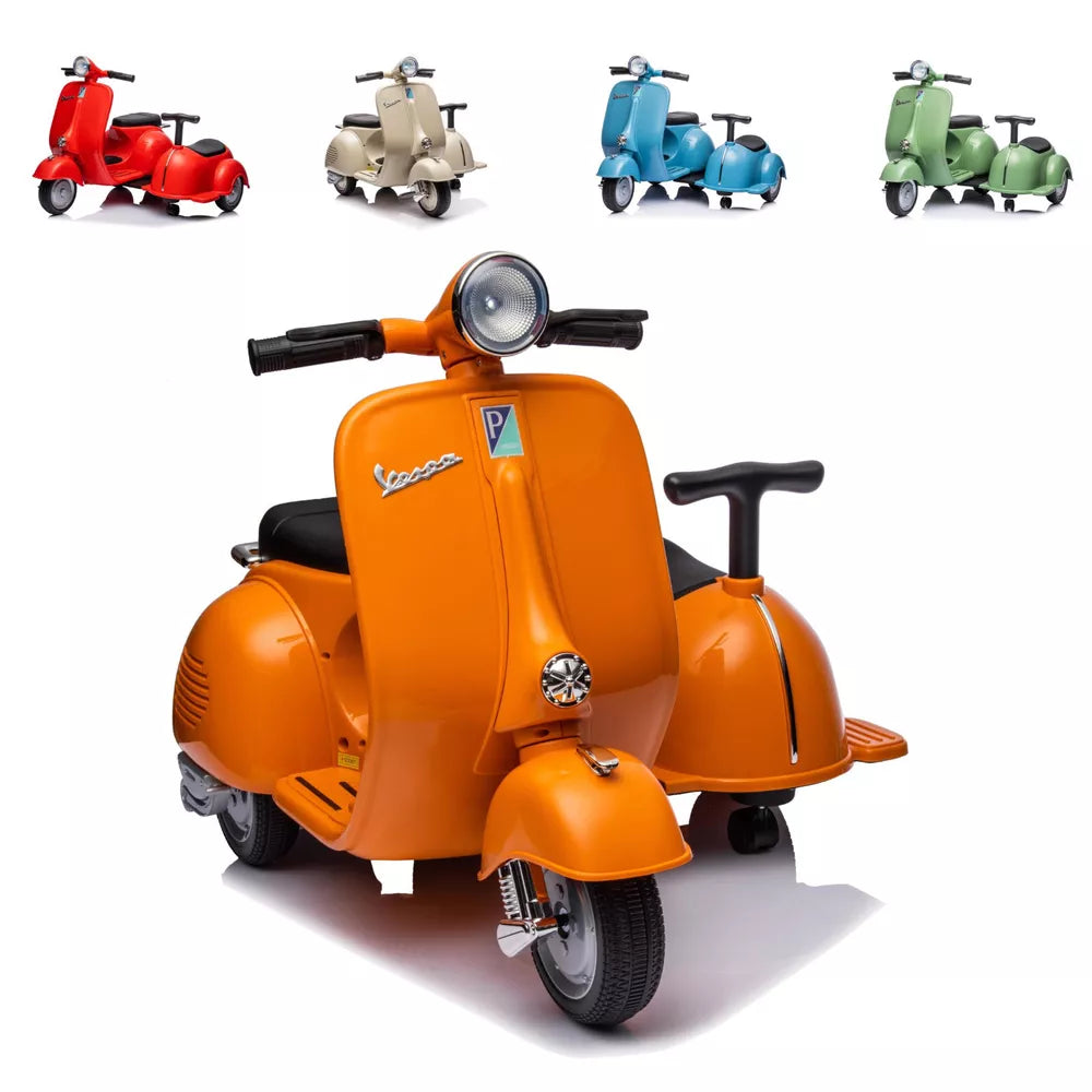 6V Vespa Children Ride On Electric Scooter Motorcycle w Side Car for kids,in USA