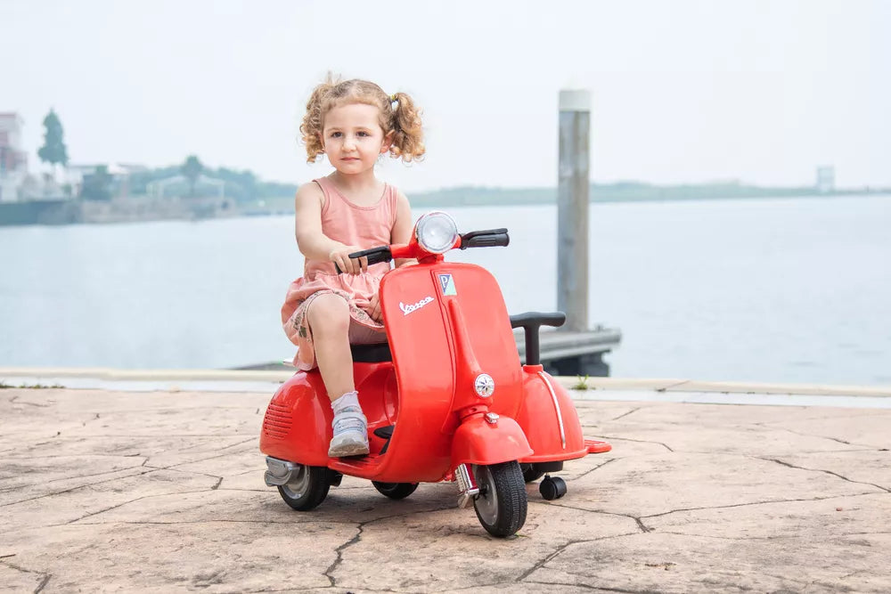 6V Vespa Children Ride On Electric Scooter Motorcycle w Side Car for kids,in USA