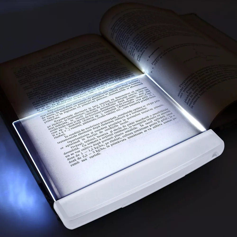 1* Creative LED Book Light Reading Night Flat Plate Lamps Portable Travel