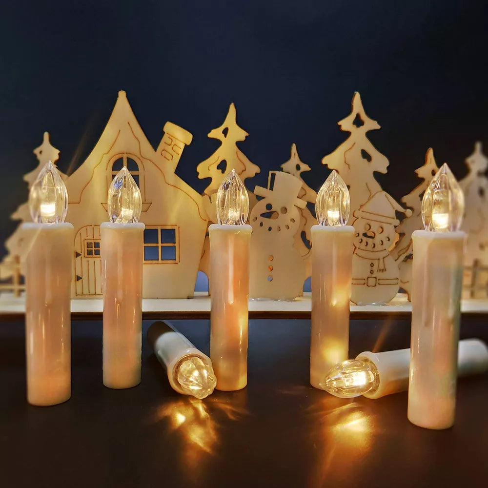 10 PCS LED Window Flameless Taper Candle, Battery Operated Christmas Tree Can...