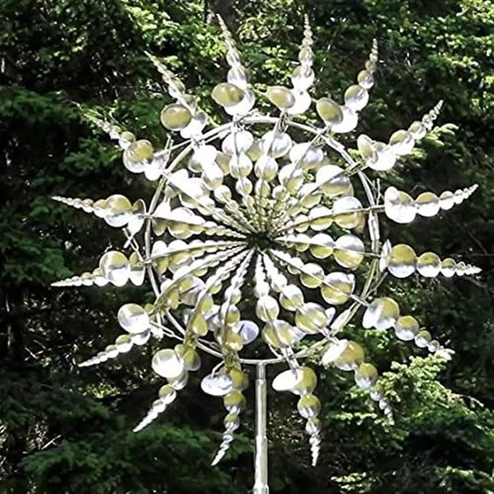 Wind Powered Kinetic Sculpture Unique And Magical Metal Windmill Spinner Garden