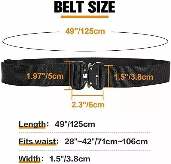 Mens Military Tactical Belt Quick Release Buckle Adjustable Army Webbing Rigger