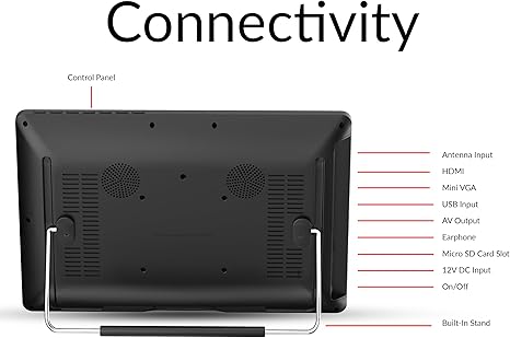 SuperSonic SC-2812 12" Portable LCD TV AC/DC Compatible W RV/Boat Rechargeable