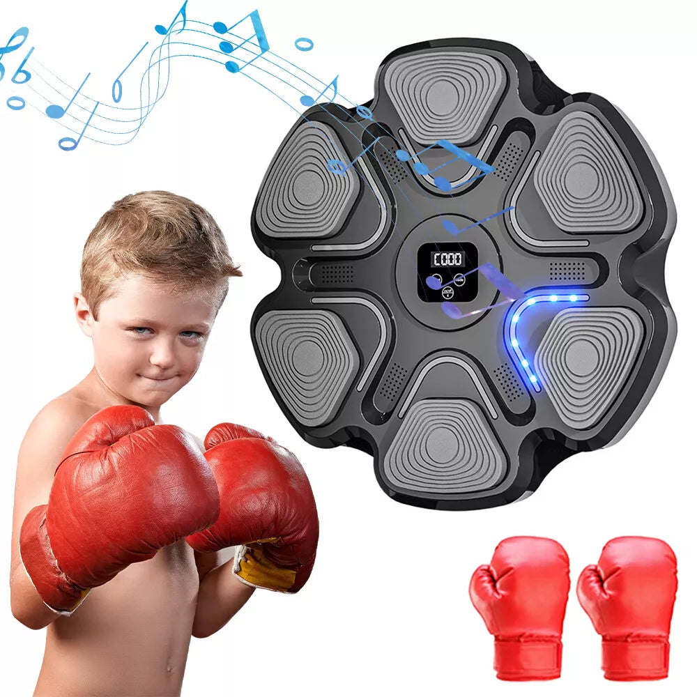 Music Boxing Machine With Gloves Bluetooth Musical Punching Target Trainer G3F0