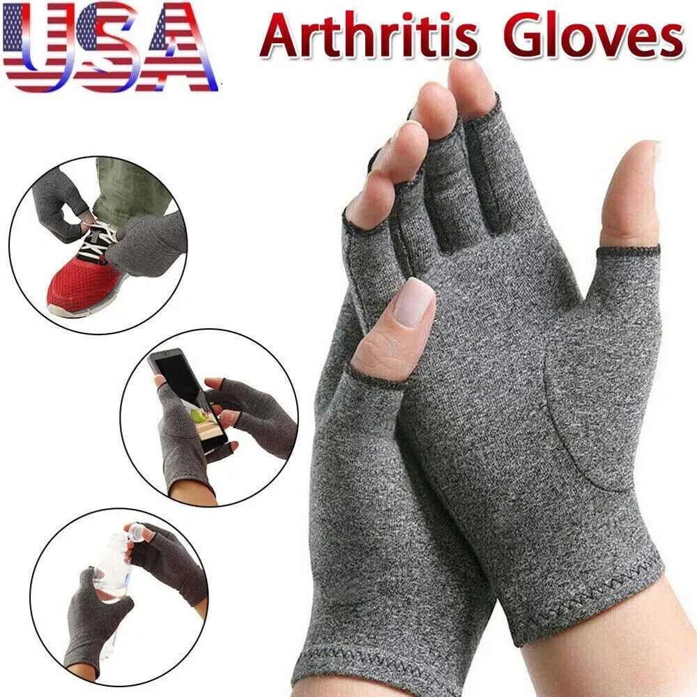 Copper Compression Gloves Arthritis Carpal Tunnel Warm Hand Support Pain Relief