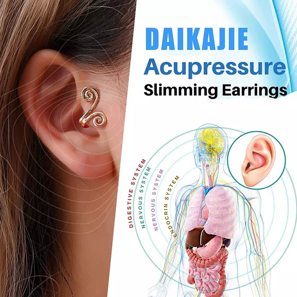 2PCS Zunis Acupressure Slimming Earrings Ear Cuff Clip Non Piercing Weight Loss