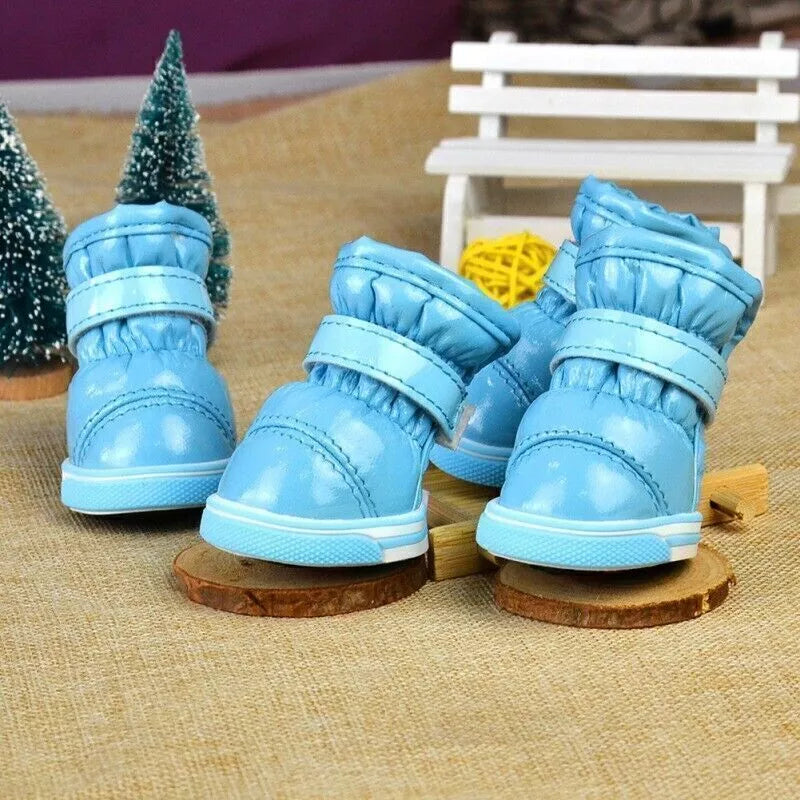 4Pcs/Set Anti-Slip Pet Boots Dog Warm Rain Shoes Snow Rain Protective Waterproof