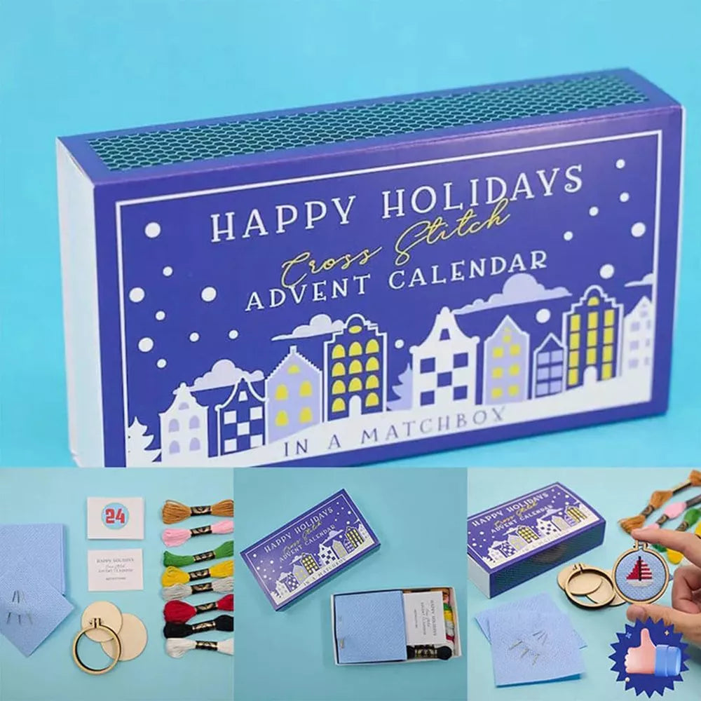 Christmas Cross Stitch Advent Calendar Countdown Advent Calendar Embroidery Kit~