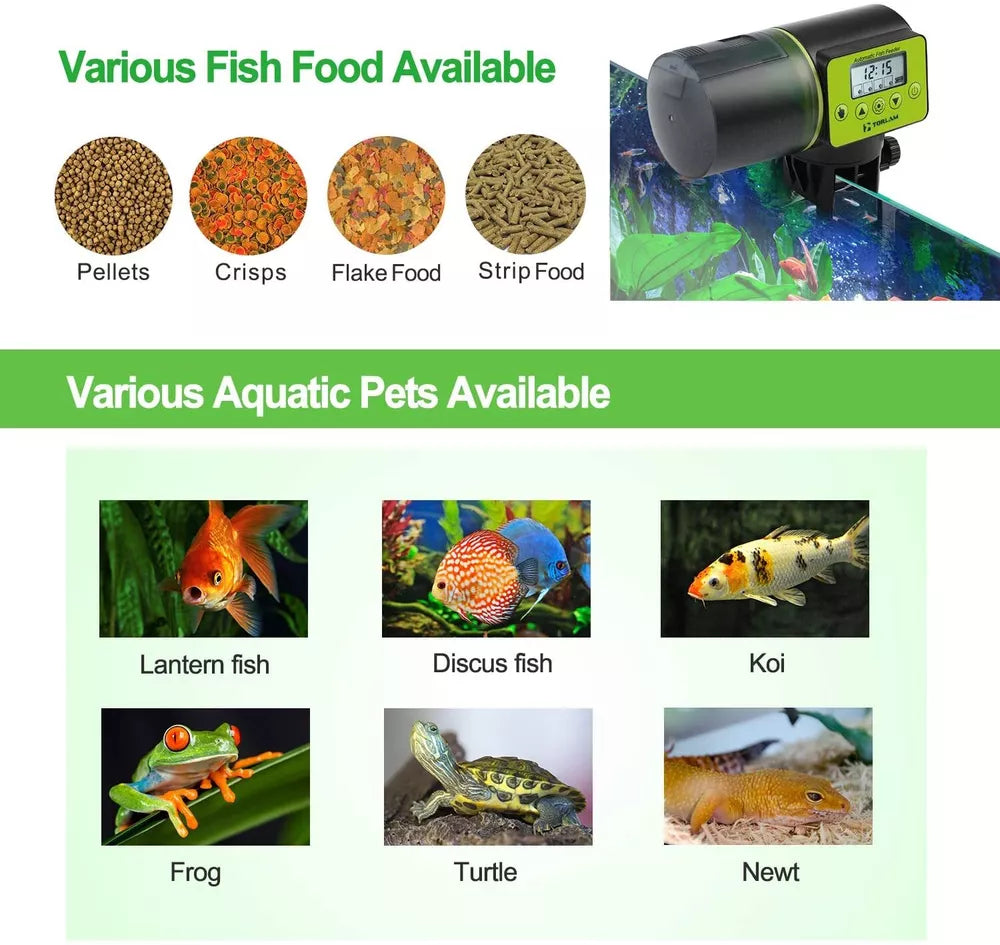 Automatic Feeder Aquarium Tank Food Feeding Dispenser Timer Fish Digital