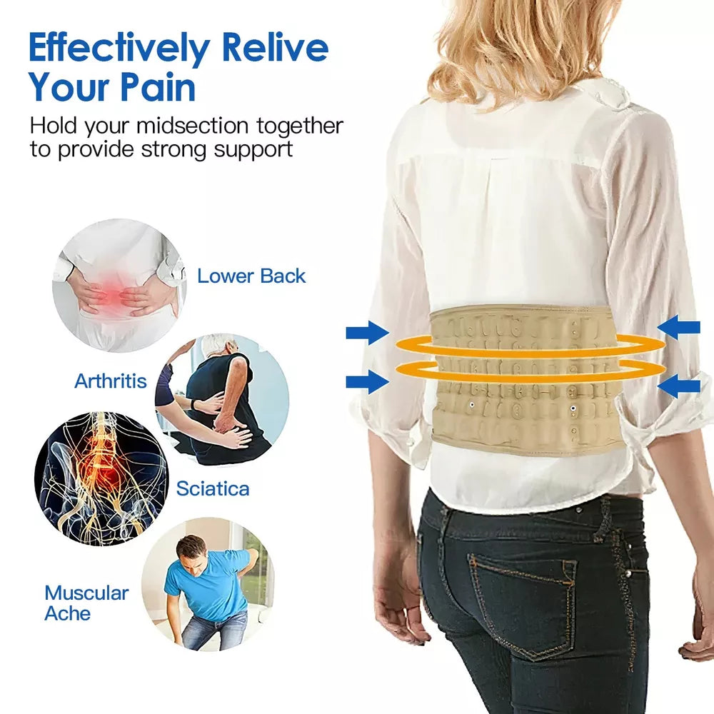 Inflatable Decompression Belt Back Brace Lumbar Support Pain Relief with Pump US