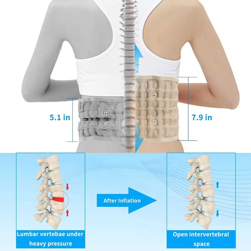 Decompression Belt Back Brace Lumbar Spinal Support & Extender Belt Air Traction