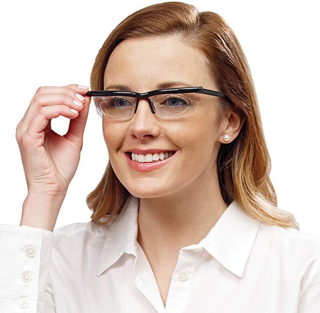 Adjustable Dial Eye Glasses Vision Reader Glasses Care Includes Free Case