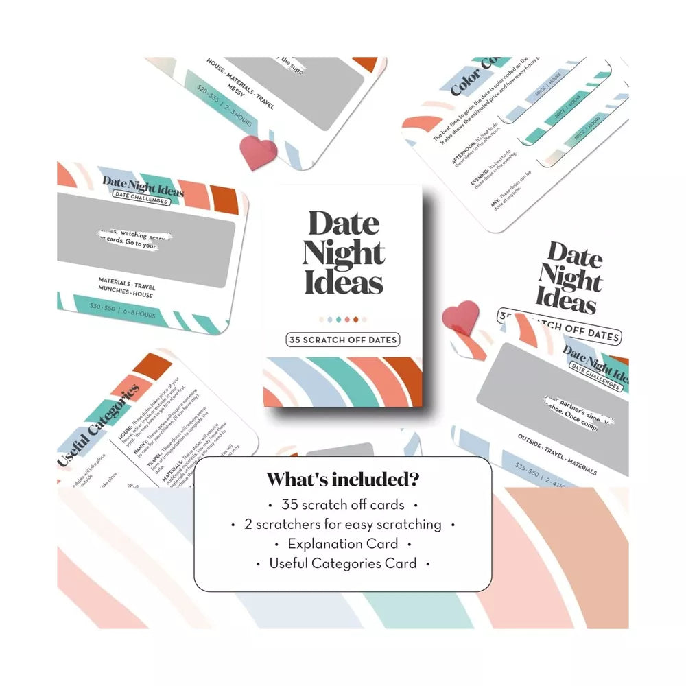 Date Night Ideas - 35 Scratch Off Dates Couples Card Game Romantic Challenge NEW