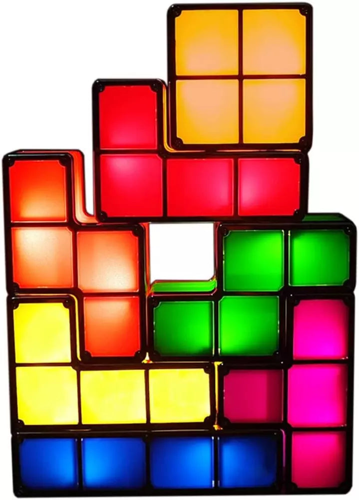 7 PCS Stackable Night Light 3D Puzzles Toy 7 Colors Magic Blocks Induction Inter