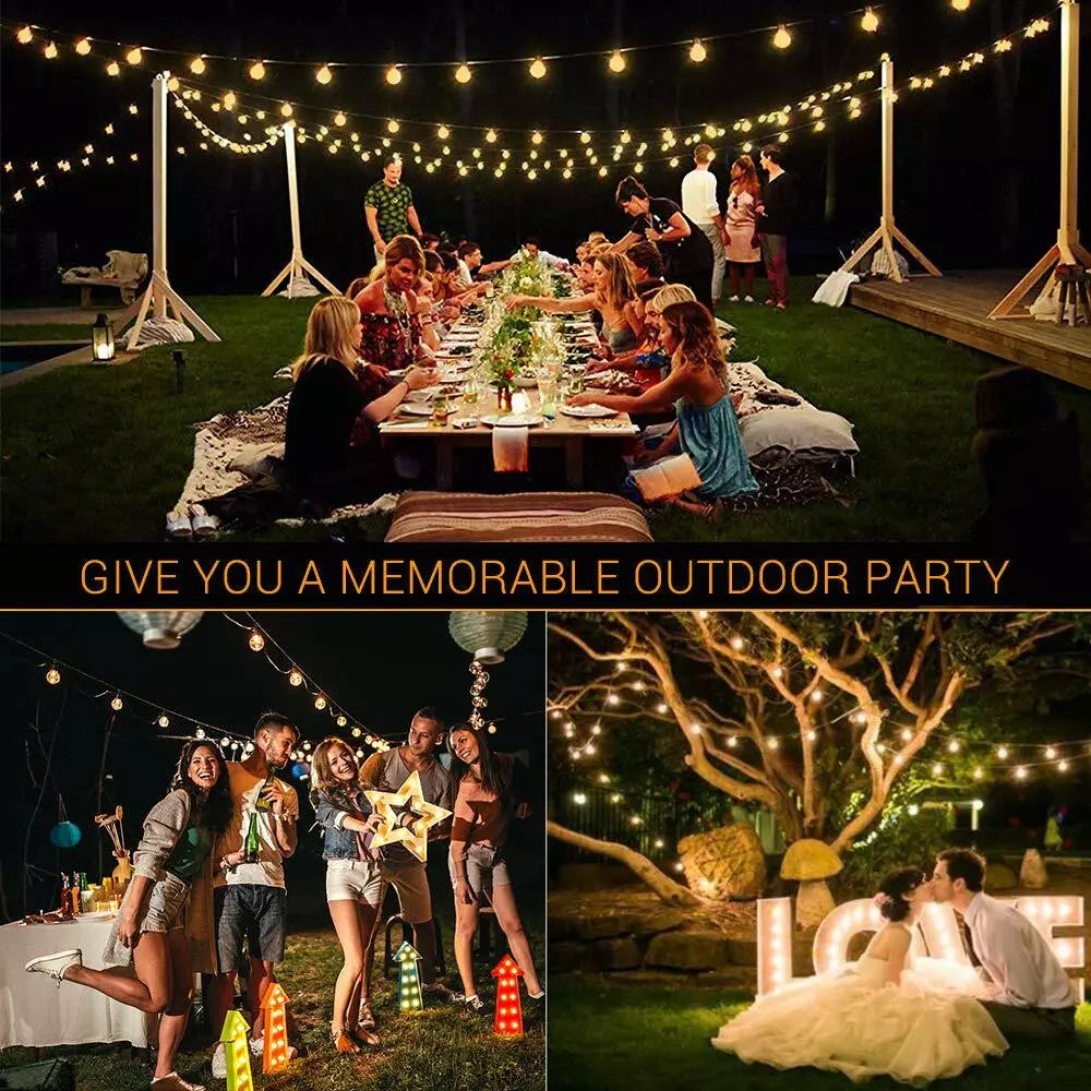 Outdoor String Lights For Patio Wedding Backyard Party Garden Porch Decoration