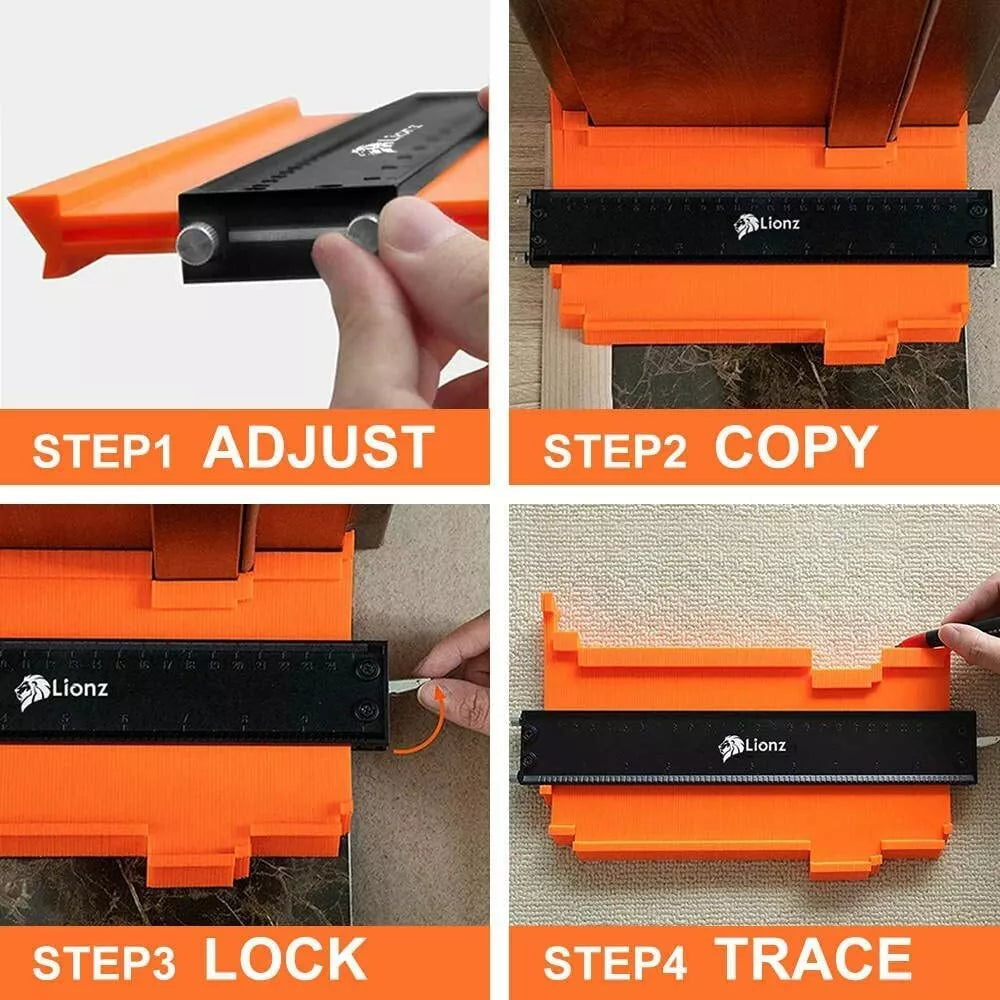 Lionz Contour Gauge With Lock And Adjusting Screws 10 Inch Wide Profile Tool US