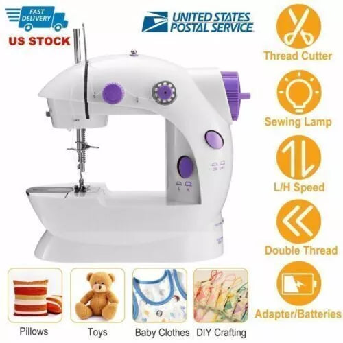 Mini Desktop Electric Sewing Machine Portable 2 Speed Held Household Tailor US