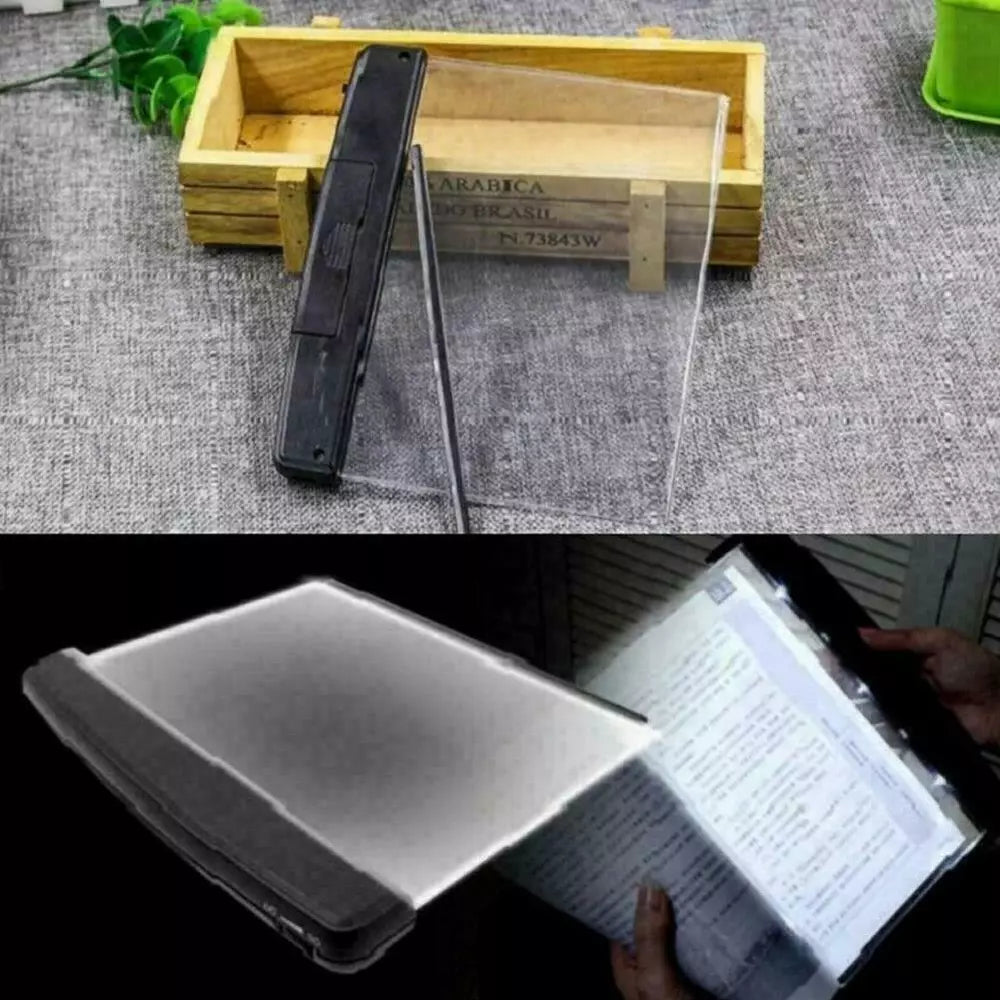 1* Creative LED Book Light Reading Night Flat Plate Lamps Portable Travel