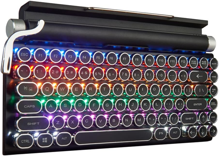 Typewriter Keyboard Wireless Bluetooth RGB Backlight Retro Mechanical Gaming