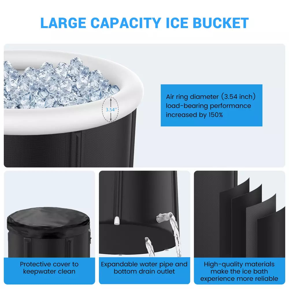 105 Gal Cold Plunge Tub Portable Ice Bath Tub for Athletes and Plunge Tub