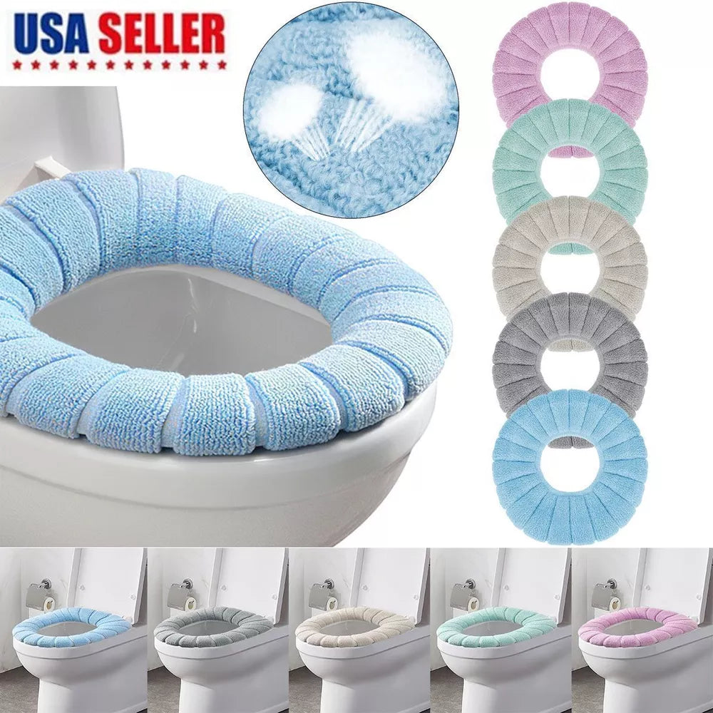 Soft Bathroom Toilet Seat Cover Pad Cushion Closestool Warmer Cover Mat Washable