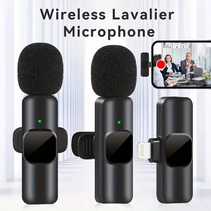 Wireless Lavalier Microphone for iPhone iPad, Plug-Play Wireless Mic