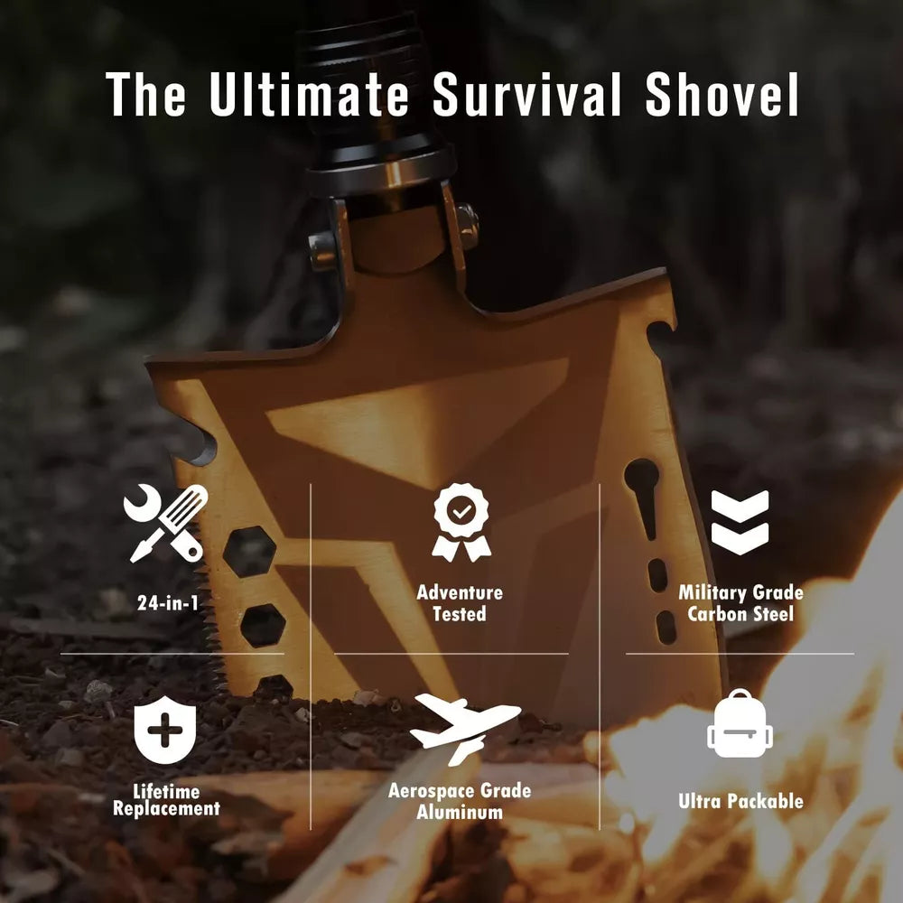 Sahara Sailor Survival Axe, Camping Folding Shovel with Hatchet with Large Sh...