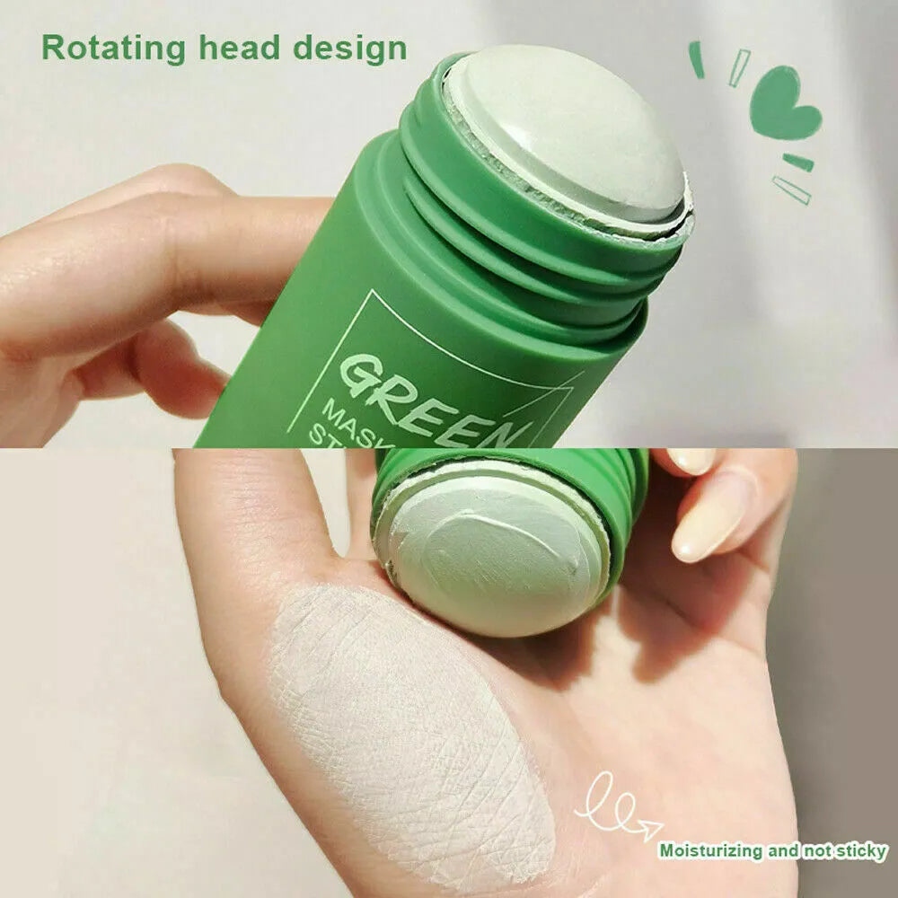 Green Tea Clay Mask Stick Purifying Facial Deep Cleansing Blackhead Acne Remover