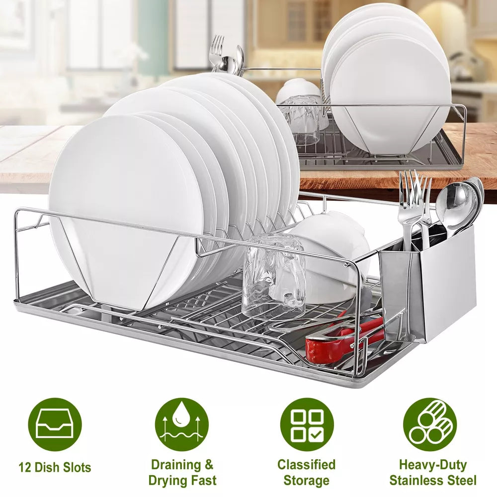 Stainless Steel Dish Drying Rack – Durable, Rust-Resistant & Spacious