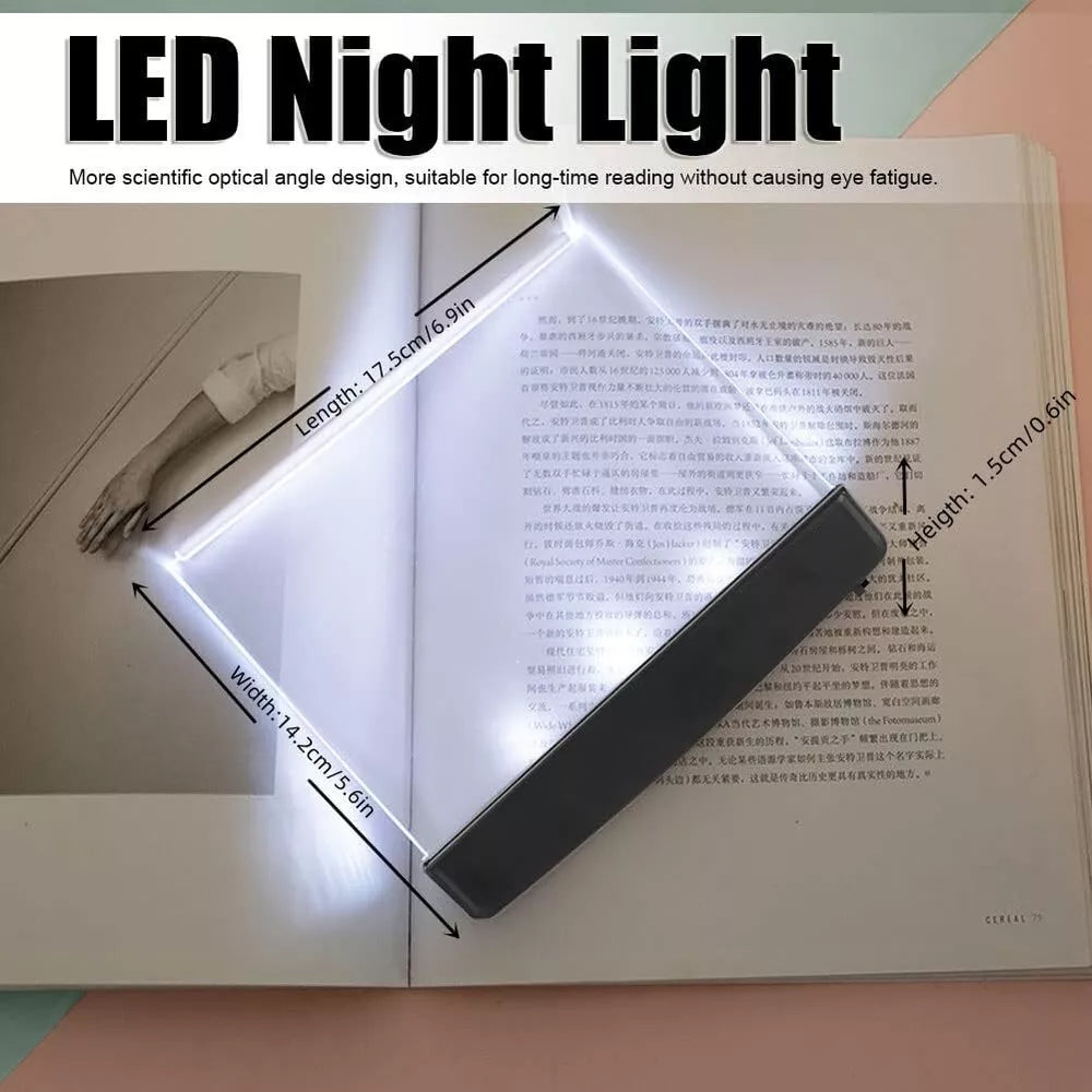 1* Creative LED Book Light Reading Night Flat Plate Lamps Portable Travel