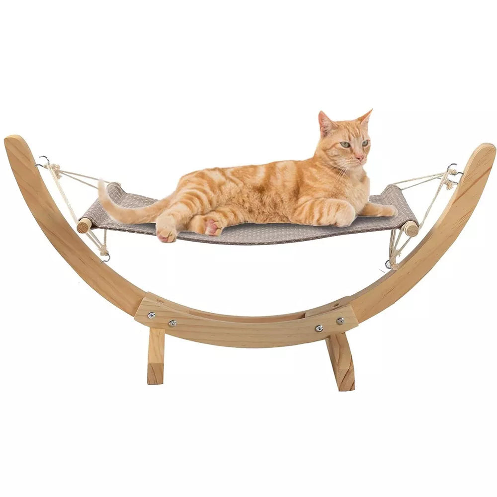 LUCKYERMORE Cat Hammock Elevated Small Pet Kitten Bed Raised Washable Cot Indoor