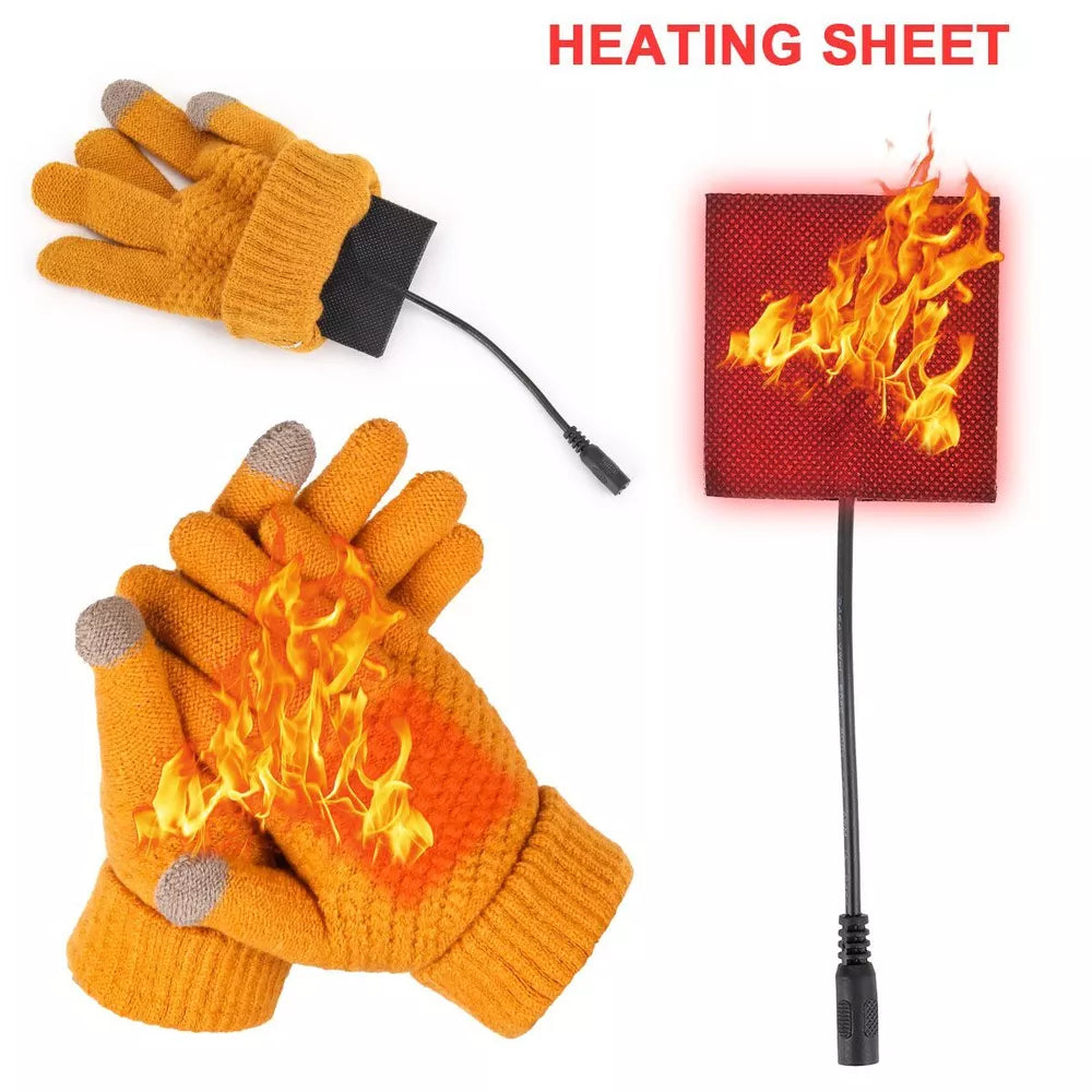 USB Electric Rechargeable Heated Gloves Full Finger Warmer Winter Mitten