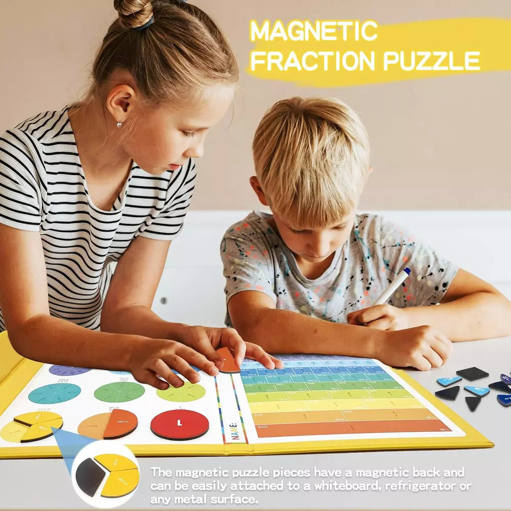 Magnetic Educational Fraction for Kids, Magnet Montessori Fraction Puzzle, Math